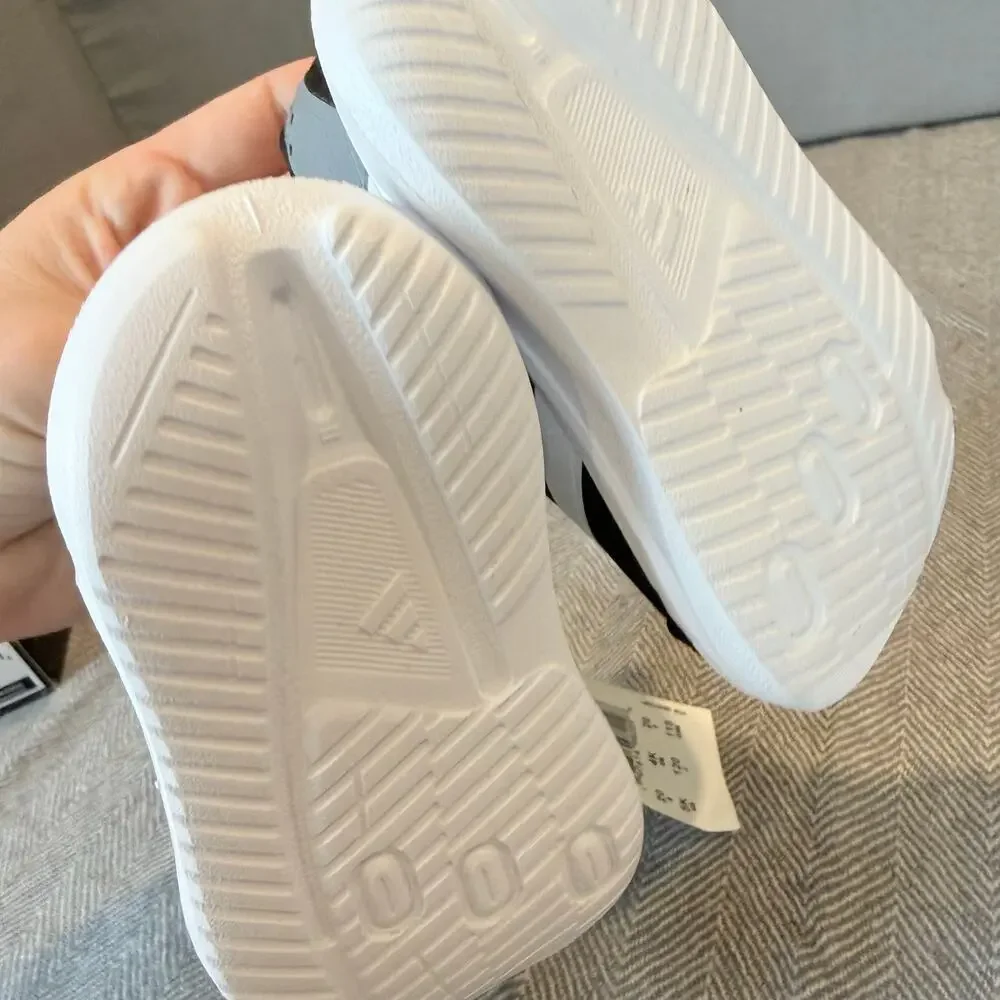 NEW Adidas Duramo 2.0 Baby Toddler Shoes 5 5K Black White Hook & Loop Sneakers